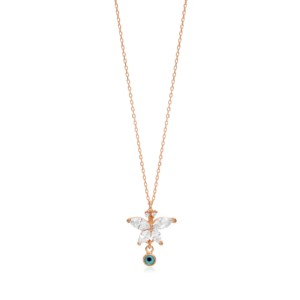 Collier minimaliste d'été avec petit pendentif œil en argent sterling 925, bijoux faits à la main - Product Image 6