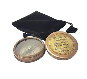 Unique Design Brass Nautical Compass Antique Gift for Graduation Confirmation Day Baptism Pocket Compass