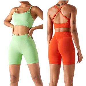 Shorts Deportivos para Mujer, Cintura Baja Acanalada, para Yoga, Gimnasio, Shorts Scrunch, Alta Elasticidad, Ropa Deportiva, Ropa Activa para Gimnasio - Product Image 1