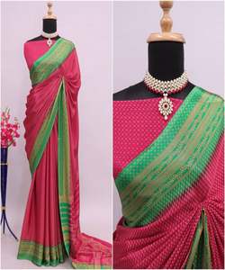 Saree en soie avec dentelle à fleurs avec détails en velours et tissu - Product Image 6