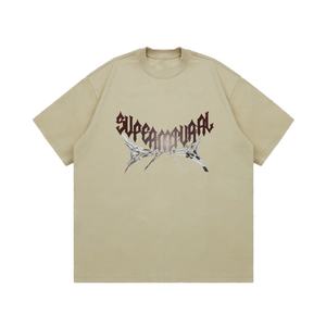 T-shirt Américain Créatif d'Été pour Homme, 100% Coton, Séchage Rapide, Respirant, Col Rond, en Toile, Coupe Ample Décontractée, Jersey Lourd, Manches Courtes, Grande Taille - Product Image 3