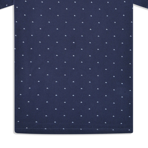 100% algodón de punto azul marino impreso banda cuello camiseta personalizable logotipo ecológico alta calidad sólido transpirable Casual en blanco - Product Image 6