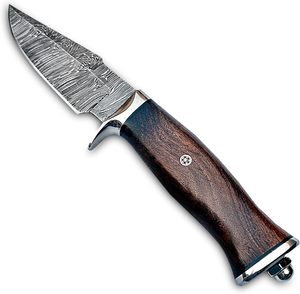 Cuchillo de hoja fija de acero de Damasco hecho a mano, cuchillo de caza compatible con OEM, hoja fija, Funda de cuero, cinturón, supervivencia para acampar al aire libre - Product Image 4