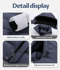 Meilleure vente de manteaux chauds d'hiver personnalisés pour hommes High Street col montant en coton rembourré veste de baseball matelassée bouffante à l'avant - Product Image 5