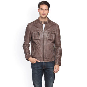 Custom Designed <b>Thin</b> Cow Skin Men's Leather Winter <b>Jacket</b> Solid Color <b>Waterproof</b> Breathable Windproof Custom Logo Streetwear - Product Image 4