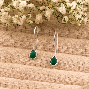 Unique Designer Gold Plated 925 Sterling Silver Handmade Natural Gemstone Black Onyx <b>Drop</b> Dangle <b>Earrings</b> <b>Pearl</b> Silver <b>Earrings</b> - Product Image 4