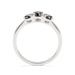 Bague en argent sterling avec diamant noir 1 carat - Product Image 3