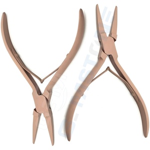 Stainless Steel <b>Hair</b> Extension Fitted Plier 5.5 Inch Micro Ring Nano Bead Crimping Tool Flat Nose Clamp Remover Durable Reusable - Product Image 3