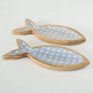 Plateau de service artisanal en bois Art Déco avec travail Meena pour la maison, la cuisine, la table à manger, organisateur utilitaire - Product Image 1