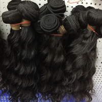 Extensions de cheveux indiens Remy de qualité supérieure, en vrac, teinte brun naturel, sans traitement chimique, double trame, prêtes pour la permanente