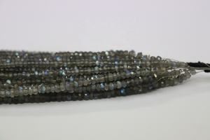 Cuentas de rondelle facetadas de labradorita natural al por mayor, cuentas de rondelle de labradorita de 4mm, hebras de cuentas - Product Image 2