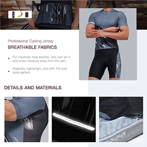 Camiseta de ciclismo personalizada de poliéster 100% más vendida, ropa deportiva de manga corta Unisex, conjunto de pantalones cortos, uniforme para adultos - Product Image 3