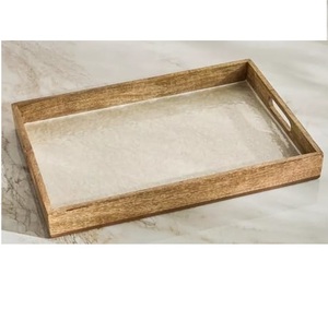 Bandeja de Madera de Dos Tonos para Servir el Desayuno, Uso en el Hogar y Catering, Bandeja de Madera para Servir Aperitivos y Postres - Product Image 4