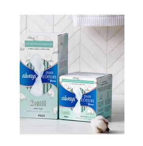 Almohadillas de algodón puro baratas con alas, tamaño 2, alta absorción, 72 unidades, 3 paquetes de 24, precio al por mayor para negocios minoristas - Product Image 4