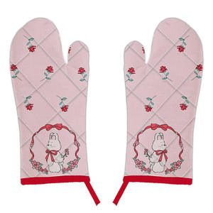 Gants de cuisine en toile de coton résistants à la chaleur, avec impression de logo personnalisé, gants de four à micro-ondes en coton - Product Image 4