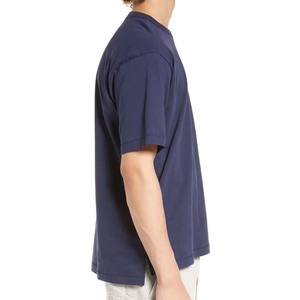 T-shirt en trois mélanges couleur marine pour hommes avec personnalisation d'étiquette de cou personnalisée impression Streetwear t-shirts à manches courtes et à col arrondi - Product Image 4