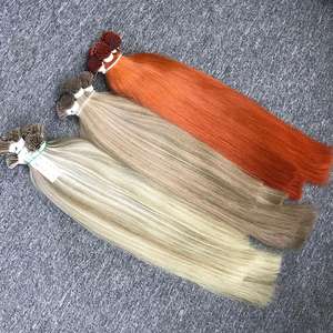 Máquina recta de queratina preunida Remy vietnamita 100%, extensiones de cabello humano de alta calidad con punta en I de doble trama para tinte más oscuro - Product Image 6