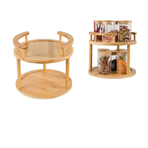 <b>Wood</b> Lazy Susan <b>Turntable</b> Organizer Non-Slip Lazy Susan Spice Rack Organizer with Table decorations spice racks - Product Image 5