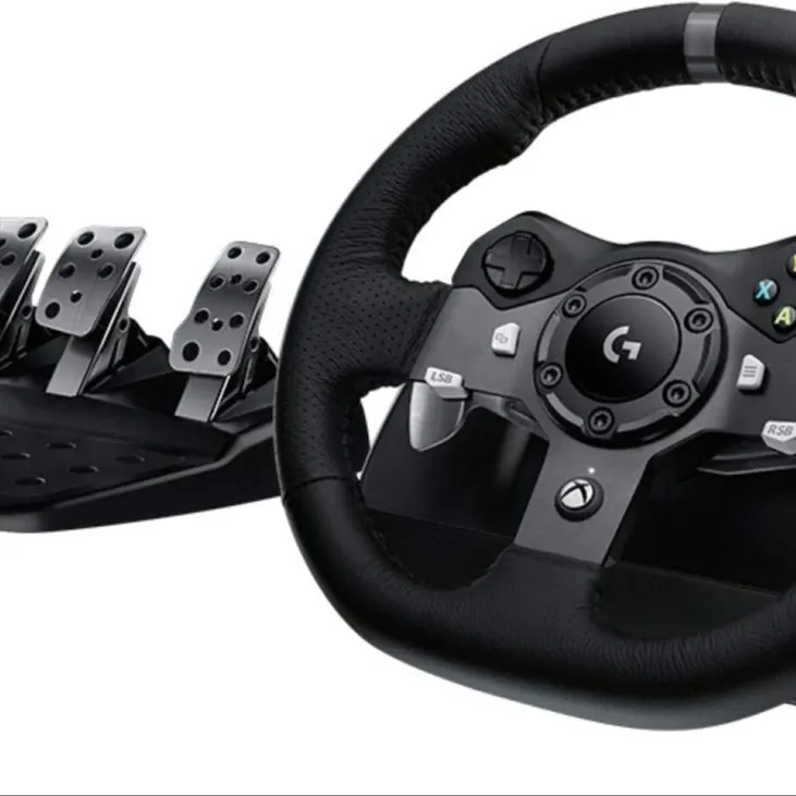 Best Quality Original Logitechs G920 Driving Force Racing Wheel and Floor Pedals, Real Force Feedback, Stainless Steel Paddle