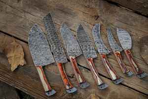 Juego de cuchillos de Chef de acero de Damasco de 7 piezas con mango de madera, cuchillos de cocina en restaurante profesionales para uso doméstico, 10 Uds. - Product Image 3