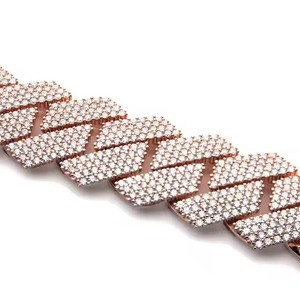 Lab Grown Diamond 14K Custom <b>Gold</b> Cuban Link Chain Luxury Cut Fine Chains <b>Necklaces</b> for Men Trendy Rhodium Plated Hip Hop Gift - Product Image 3