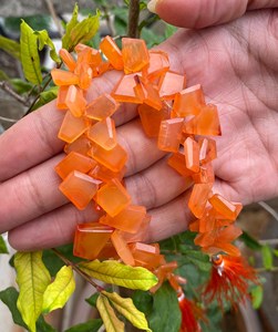 Carnelian ลูกปัดพลอยตัดทรงหกเหลี่ยมสำหรับทำเครื่องประดับลูกปัดแบบเจาะรูแบบแฟนซี - Product Image 1