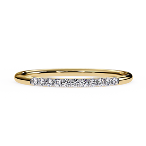 Anillo de Compromiso con Diamante Natural, Engaste de Canal, para Mujer, Oro de 10K, 14K, 18K, 0.09 Quilates, Corte Brillante, Certificado IGI, Simple y Elegante - Product Image 1