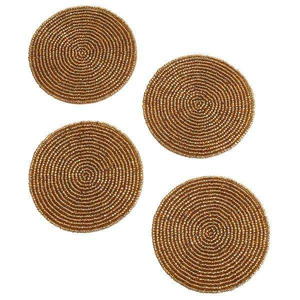 Wholesale Round Shaped <b>Green</b> colour Beaded Embroidery <b>Coasters</b> Handcrafted Beautiful Beads <b>coaster</b> From India - Product Image 2