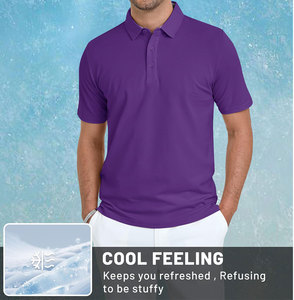 Camisa de Golf de manga corta para hombre de alta calidad, deportiva, informal, de negocios, con cuello para Polo, tela de punto de alta calidad, patrón sólido - Product Image 3