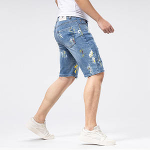 Ripped <b>Jeans</b> Shorts Casual Style for Everyday Wear Trendy Distressed <b>Jeans</b> Shorts with Washed Vintage Look - Product Image 4