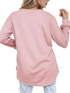Sweat-shirt pour femme en coton 100% de haute qualité, surdimensionné, épaules tombantes, streetwear d'hiver, pull personnalisé avec logo, prix bas - Product Image 3