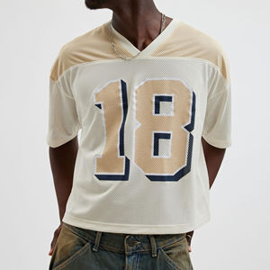 Camiseta de fútbol americano de malla de alta calidad impresa personalizada OEM al por mayor nueva llegada tejida de talla grande para hombre transpirable - Product Image 5