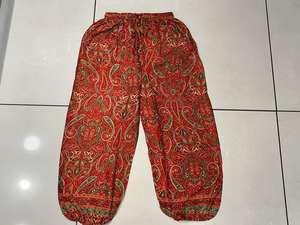 Sarouel bohème en soie pour femmes, pantalon style hippie pantalon ample de yoga d'été, festival d'été Boho Beachwear Harem en soie - Product Image 6