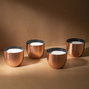 Oro Cobre 8Oz 10Oz 12Oz 14Oz Tarros de velas de lujo Impresión personalizada Vasos vacíos para Diwali para barras y fabricación de velas únicas - Product Image 1