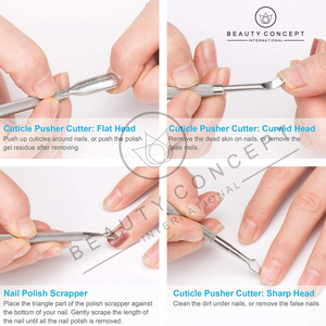 Outil professionnel de soin des cuticules, pousse-cuticules à bord fin et nettoyeur de précision en acier inoxydable pour des résultats de manucure impeccables - Product Image 4