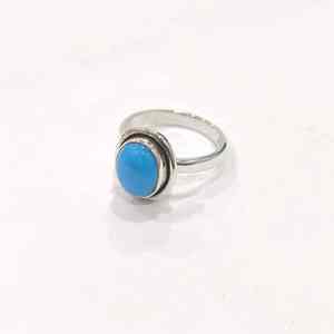 Hermoso anillo de declaración de Plata de Ley 925 con piedra preciosa turquesa natural para reloj de anillo de compromiso o regalo de boda para mujer - Product Image 2