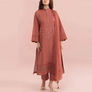 Fashion Stylish <b>Kurta</b> Dupatta <b>Set</b> Ethnic Wear Pakistani 3 Piece Cotton Suit <b>Women</b> Casual Dress <b>Set</b> - Product Image 2