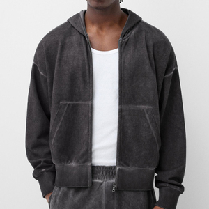 Pull Logo personnalisé unisexe graphique goutte épaule épaisse polaire de haute qualité surdimensionné noir poids lourd 100% coton à capuche - Product Image 4