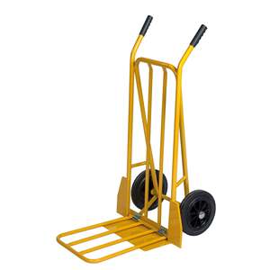 Yellow <b>Foldable</b> Aluminium Shopping <b>Cart</b> Trolley KM103 Two-Wheeled Metal Trolleys for Outdoor Use - Product Image 1