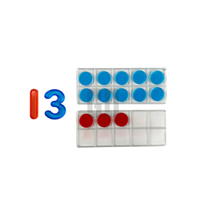 Plateau d'apprentissage des mathématiques transparent à 10 compartiments une boîte à jouets de tri des couleurs - Product Image 4