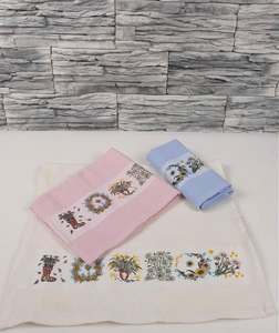 Ensemble de torchons de cuisine en coton brodés, style populaire pour la rentrée scolaire, motifs Père Noël et Mère Noël, décorations thématiques rouge, vert, blanc, Istanbul - Product Image 5