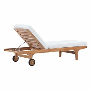 Chaise de plage de haute qualité teck bois chaise longue extérieure canapé meubles loisirs pour hôtel côté piscine Cottage Villa vente en gros - Product Image 5