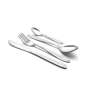 Juego de cubiertos de acero inoxidable acabado en plata elegante, versátil y duradero, ideal para mesas de comedor con estilo - Product Image 1