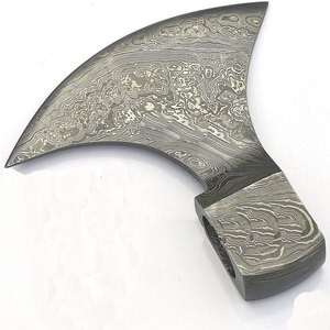 หัวขวานเหล็กดามัสกัสทำด้วยมือสำหรับโปรเจกต์งานกลางแจ้งและด้ามจับแบบปรับแต่งได้หัวขวานเหล็กดามัสกัส - Product Image 2