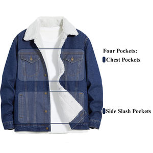 Chaqueta Vaquera de Alto Rendimiento para Hombre, Tela de Algodón, Estilo Urbano, Color Sólido, Transpirable, Elegante - Product Image 3