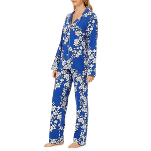 Vêtements de nuit pour femmes avec logo personnalisé pyjamas à manches longues robe de nuit imprimée pour femmes ensembles de pyjamas en satin 2 pièces à col rabattu - Product Image 6
