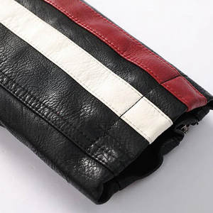 Chaqueta de Cuero para Hombre, Estilo Motociclista, Ajustada, Chaqueta de Cuero Vintage para Moda Casual Urbana y Conducción - Product Image 4