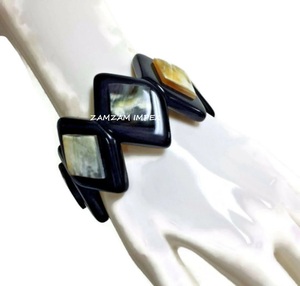Brazalete Artesanal de Cuerno de Búfalo Natural en Forma de Rombo, Elástico, Ecológico, Estilo Tribal para Hombres y Mujeres - Product Image 3