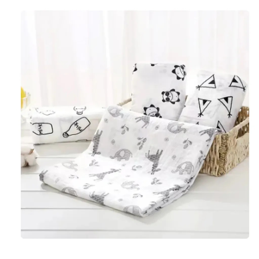 Детское хлопковое муслиновое одеяло для новорожденных девочек, Пеленальное дышащее одеяло, мягкое детское одеяло унисекс
