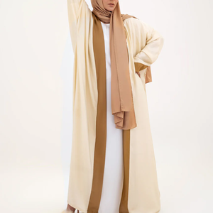 Robe maxi éco-responsable pour femmes du Moyen-Orient à Dubaï 2024, abaya blanche, modeste, musulmane, Ramadan - Product Image 2